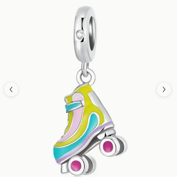 Colorful Miniature Skateboard Silverplated Fashion charm - Picture 3 of 4
